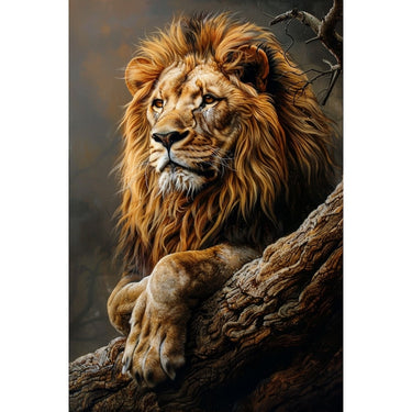 Oil Canvas of a Lion